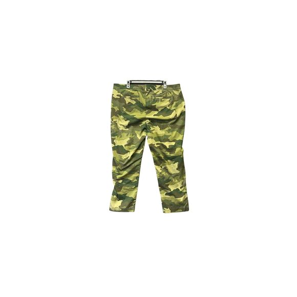 J. CREW Pants Women's Sz 18 Green Camouflage Straight Twill Mid Rise Girlfriend - Picture 4 of 8
